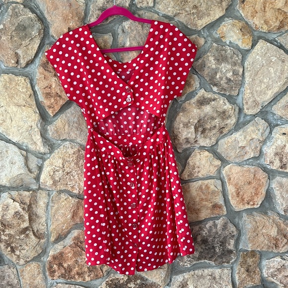 Red and White Polka Dot Dress - Picture 9 of 10
